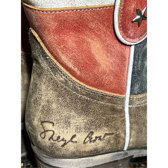 Sheryl Crow Americana Patriot Ankle Boots Western Boots Size 7 - Picture 6 of 6
